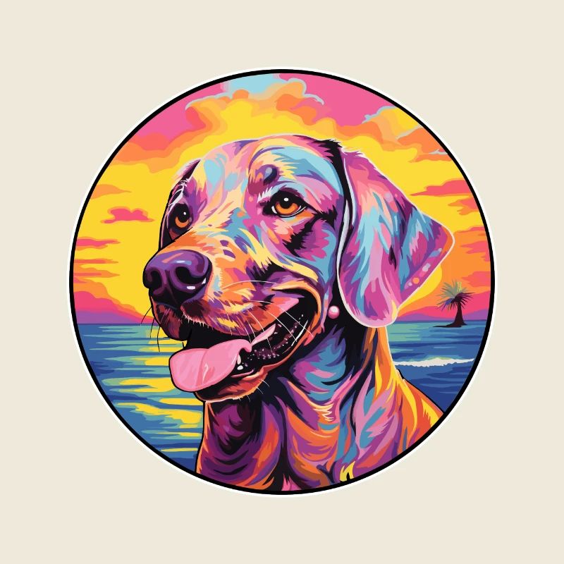 American Leopard Hound Dog Breed Dessin animé coloré
