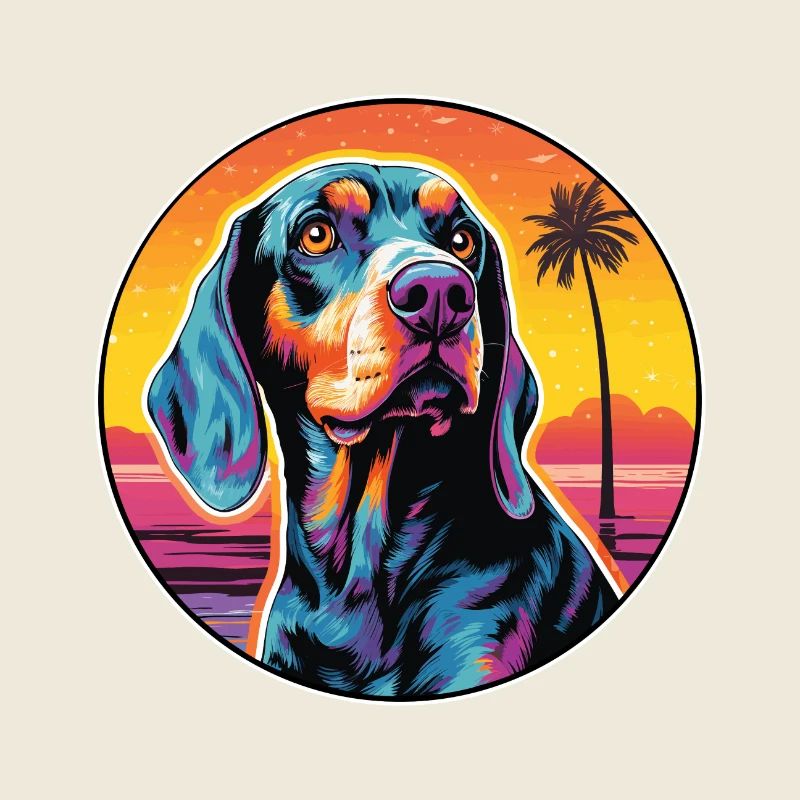 Bluetick Coonhound Race De Chien Coloré Cartoon Wate