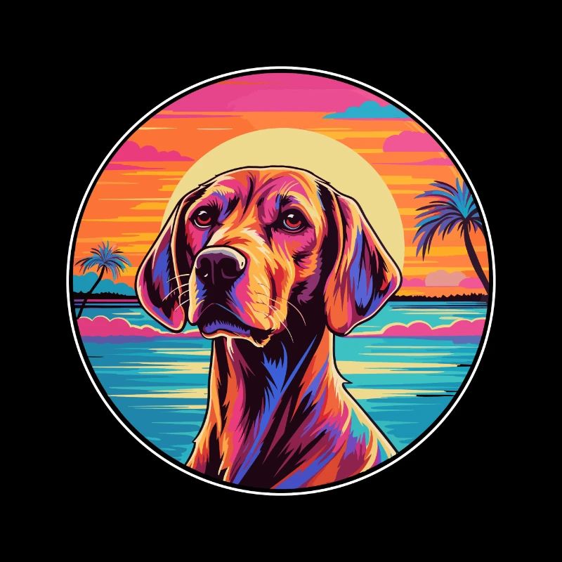Finnischer Jagdhund Rasse Bunte Karikatur Watercolo