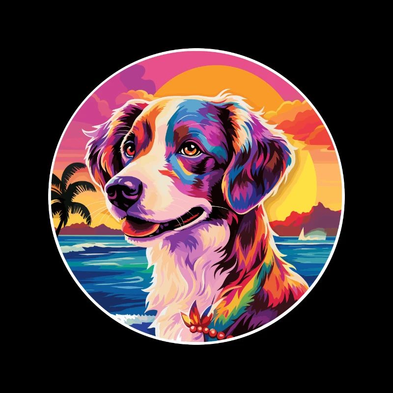 Schweizer Laufhund Hunderasse Bunte Karikatur Watercol