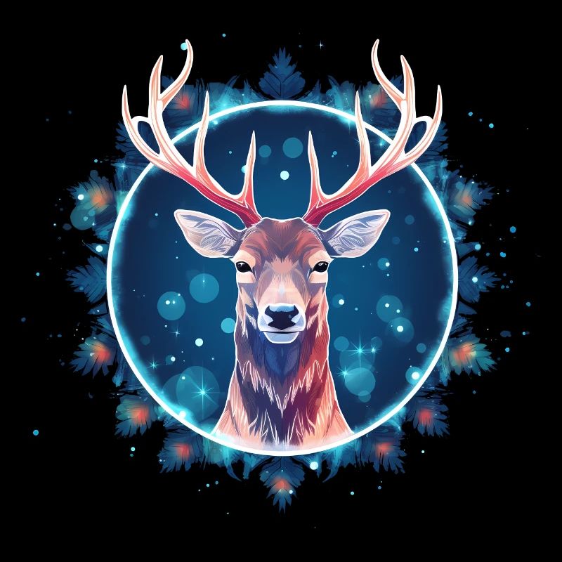 Hirsch in Ornament, Liebeshirsche