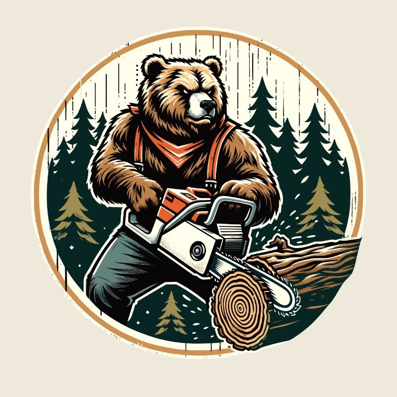 Bûcheron Bear Power et nature en harmonie