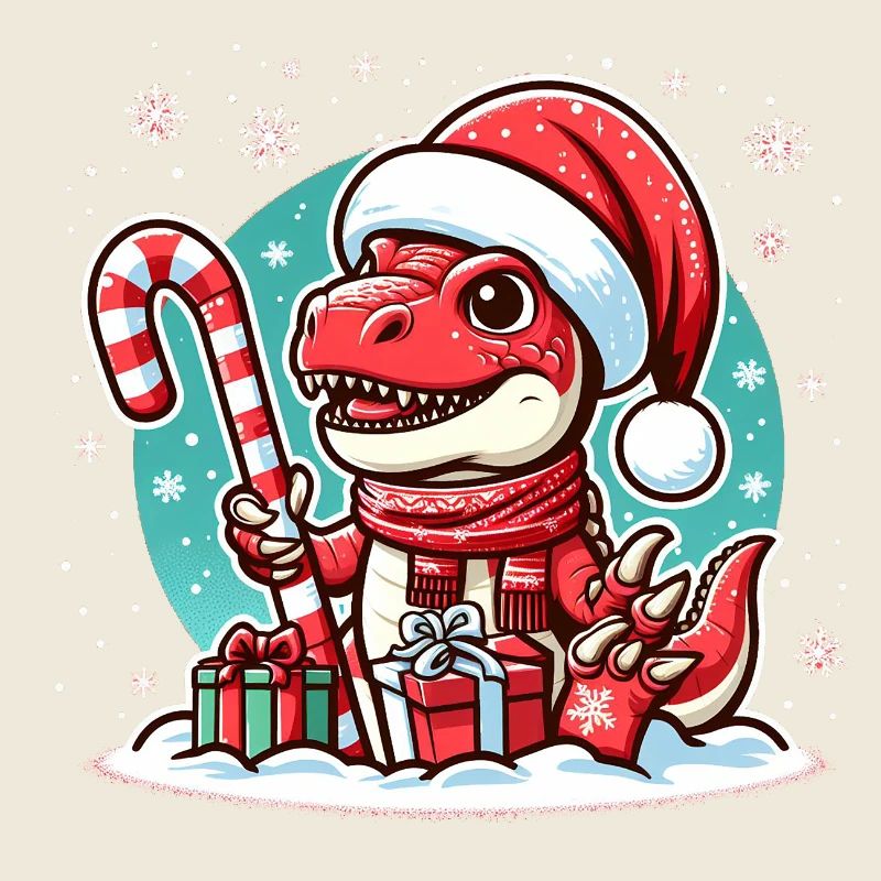 Dinosaure rouge de Noël