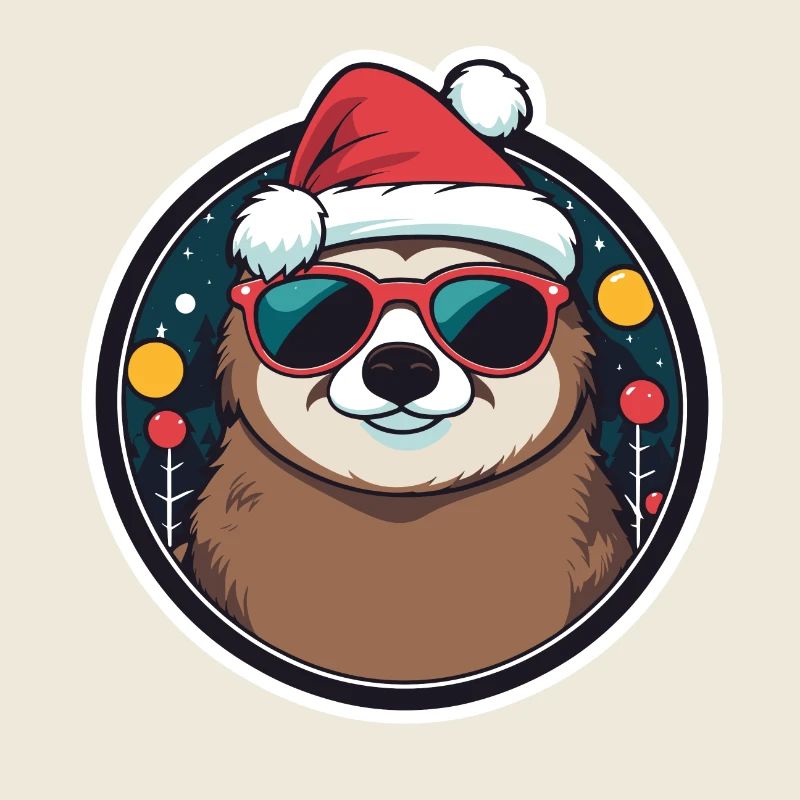 Sloth Christmas Drawing