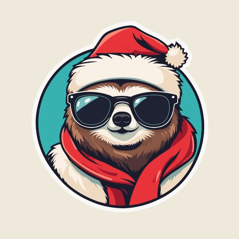 Sloth Christmas Drawing