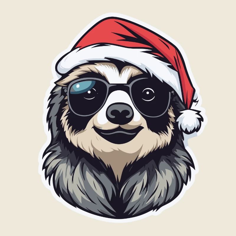 Sloth Christmas Drawing