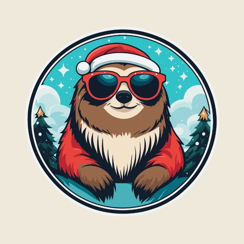 Sloth Christmas Drawing
