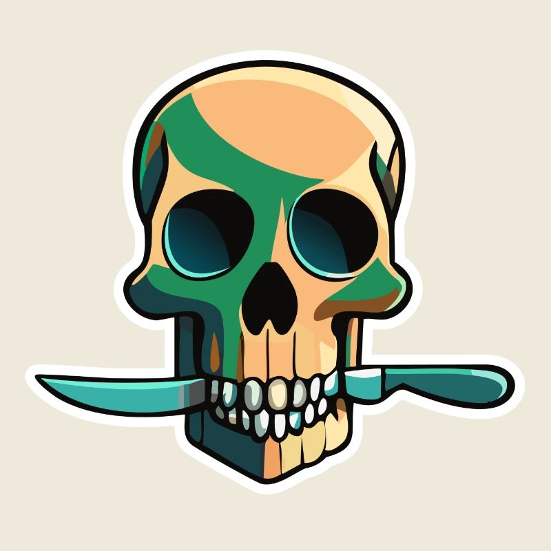 dead head with knife