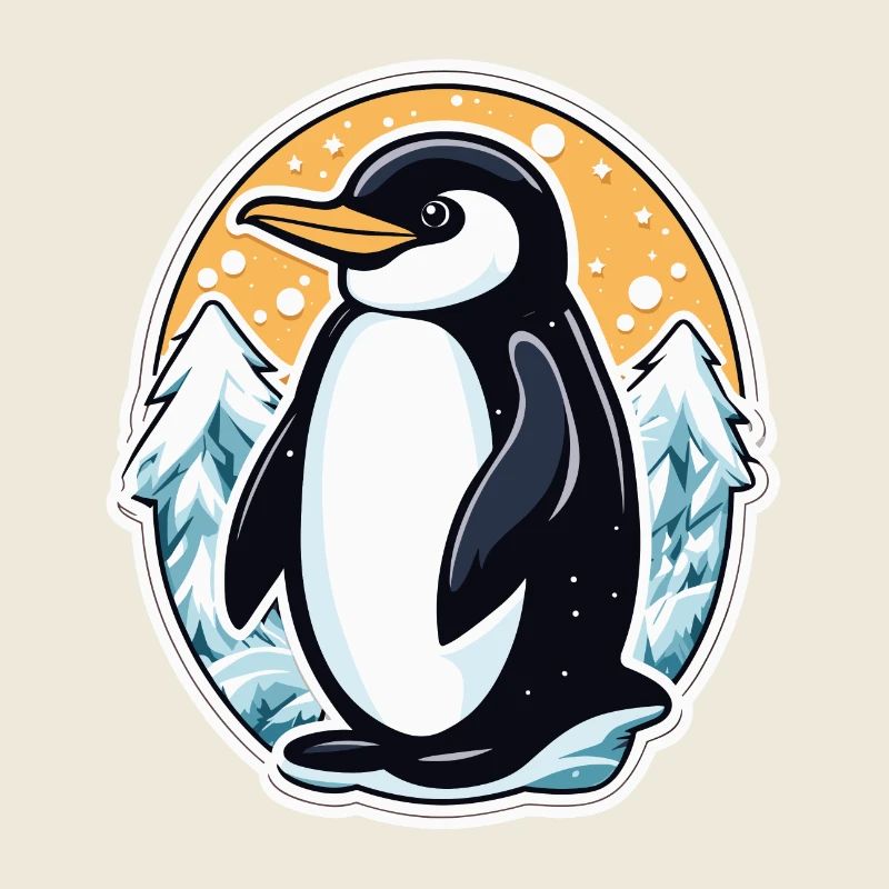 Illustration de Noël pingouin