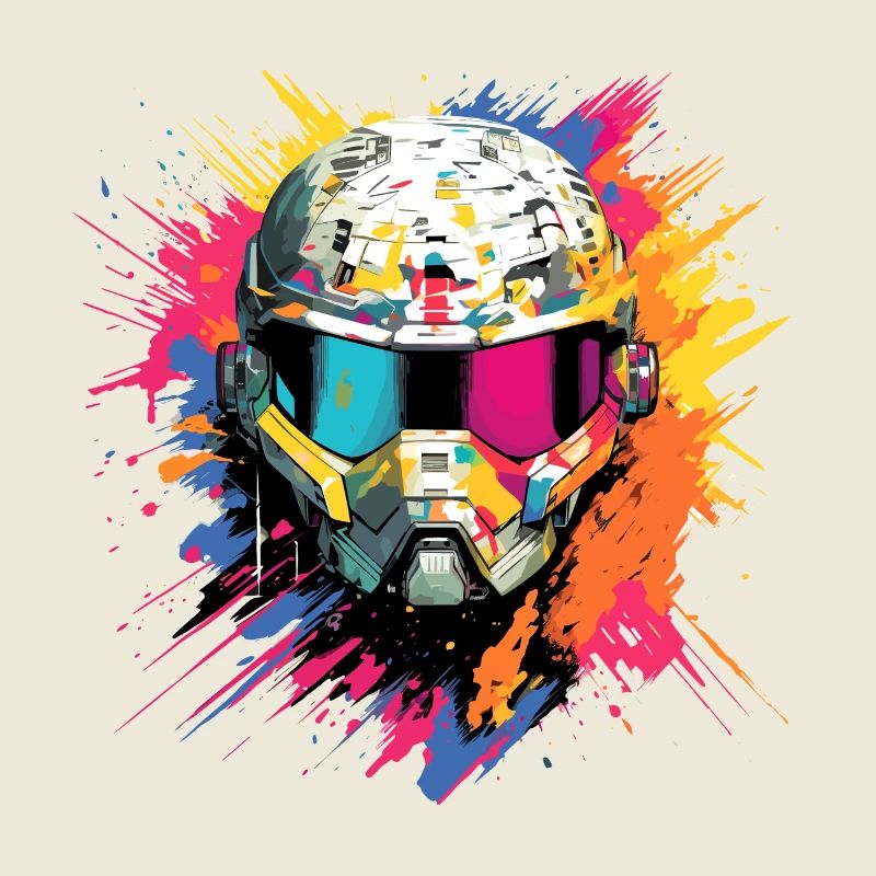 Man With Helmet Video Game Character Futuristic