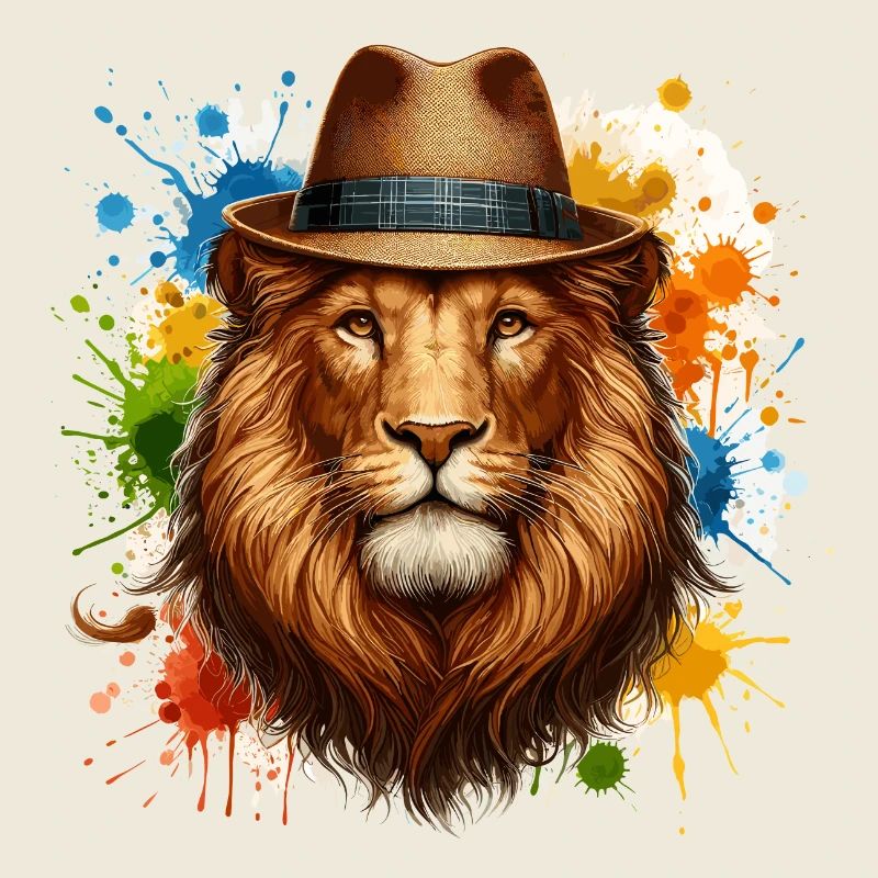 Lion avec chapeau
