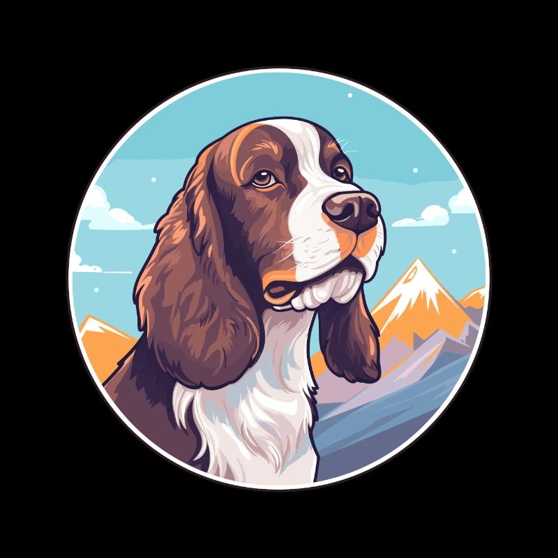 English Springer Spaniel Hunderasse Cartoon Kawaii