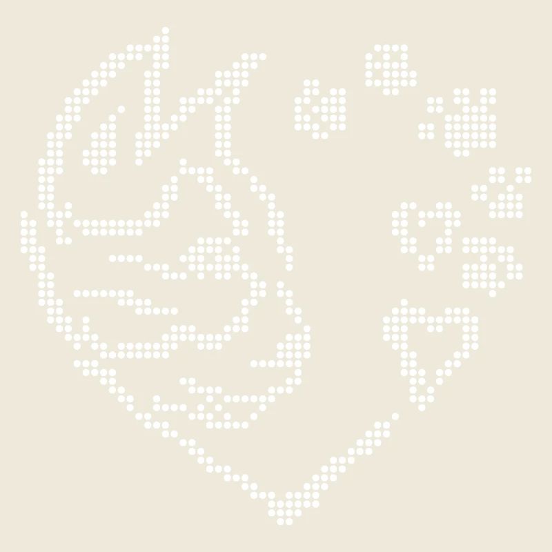 Chat petit cœur graphique