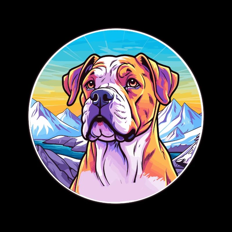 Bully Kutta Hunderasse Cartoon Kawaii Aquarell