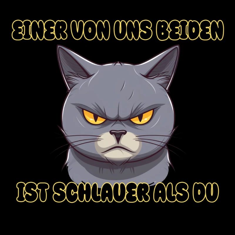 Katze - Einer von und beiden ist schlauer als du