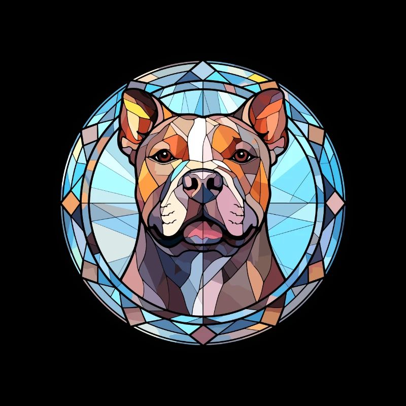 American Pitbull Terrier chien race vitrail C