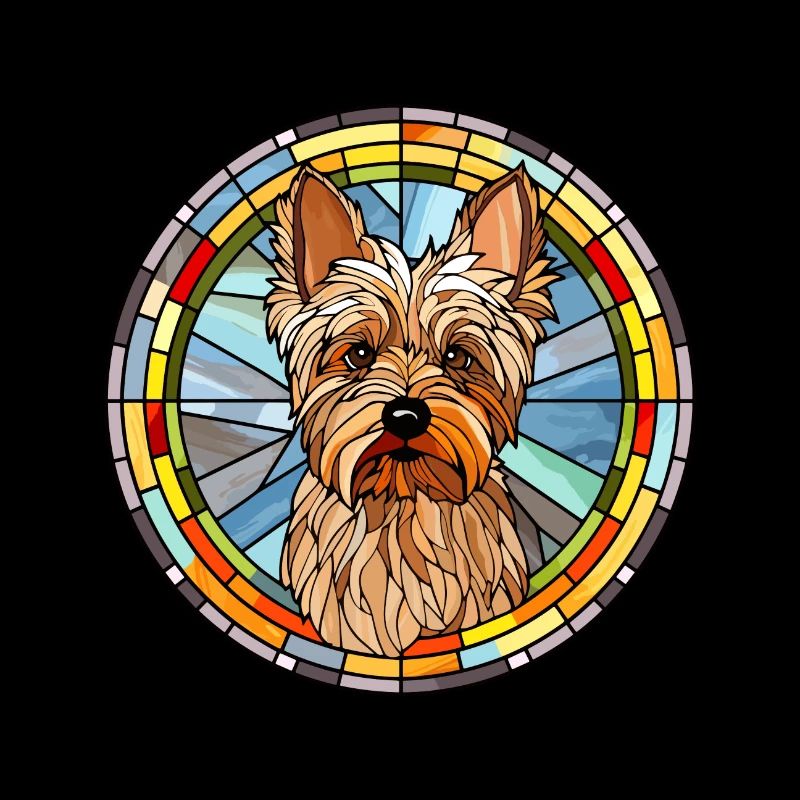 Australien Silky Terrier chien race vitrail C