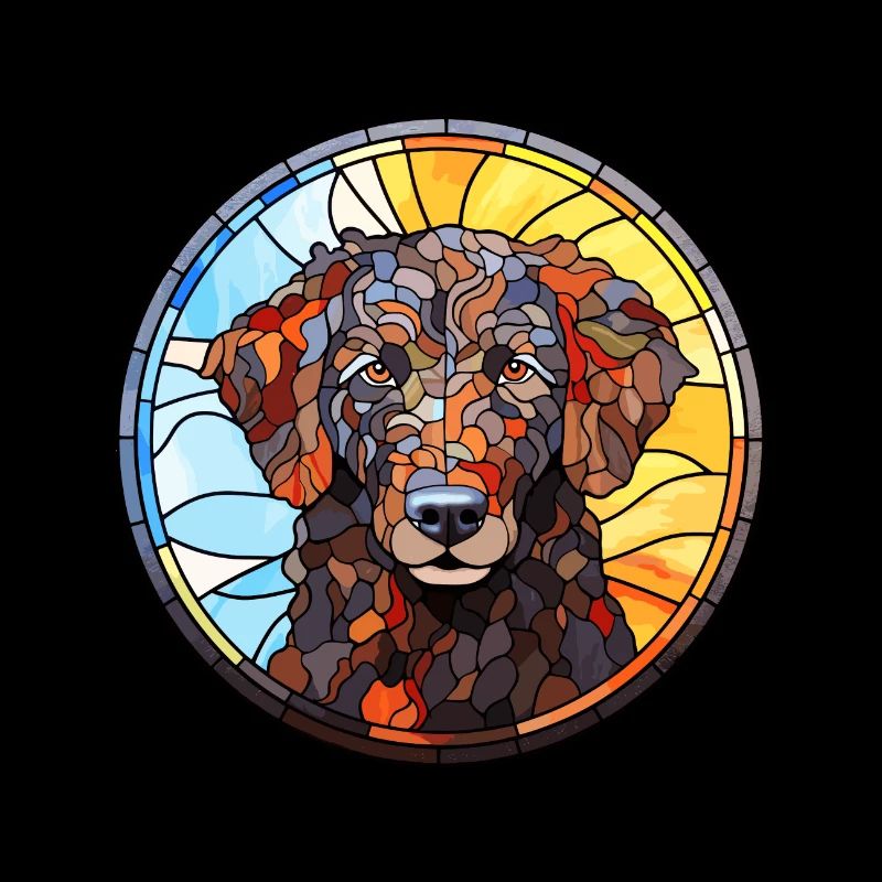 Lockig beschichtete Retriever-Hunderasse Buntglas Col