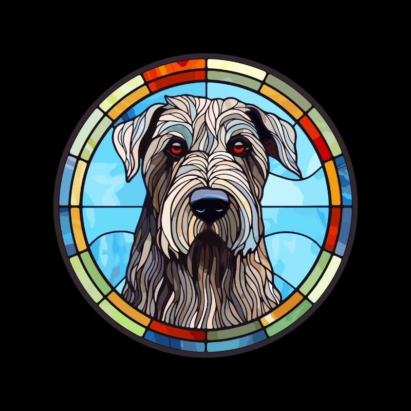 Schnauzer géant chien race vitrail coloré W