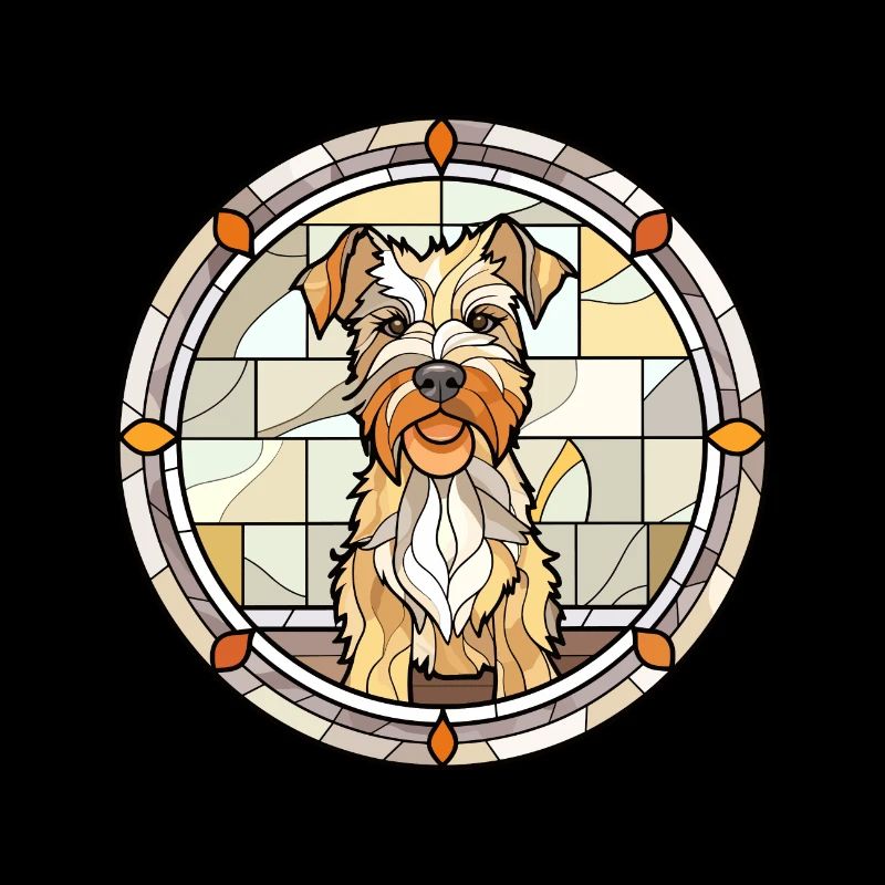 Lucas Terrier Hunderasse Buntes Glas Wat