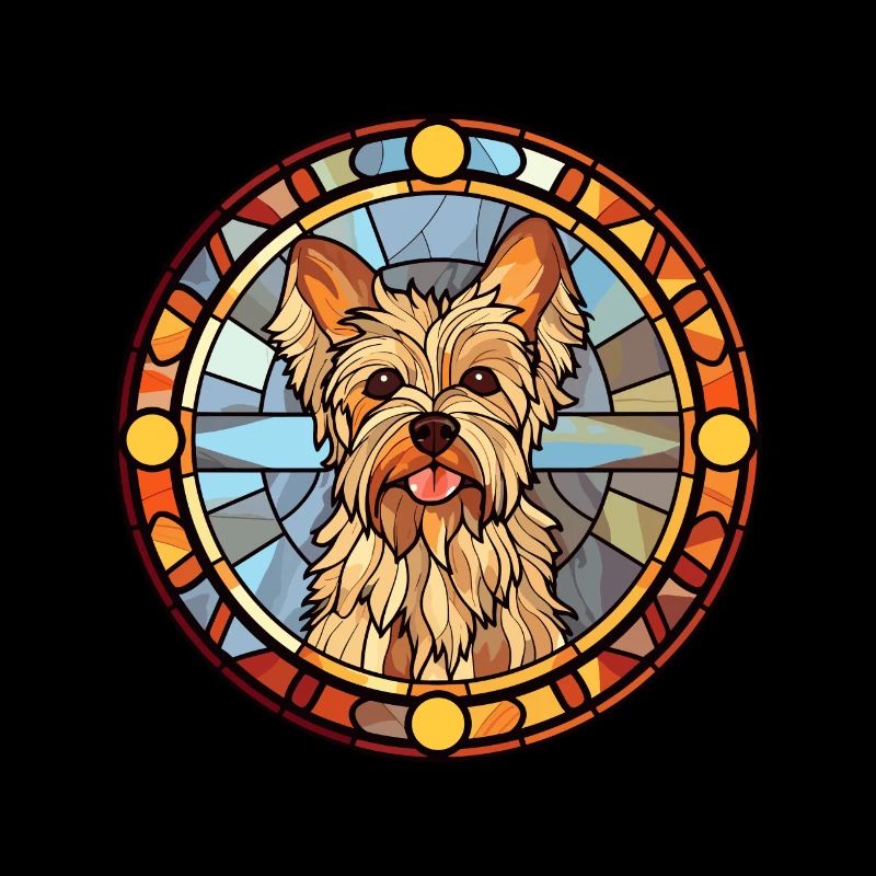 Silky Terrier chien race vitrail coloré Wat