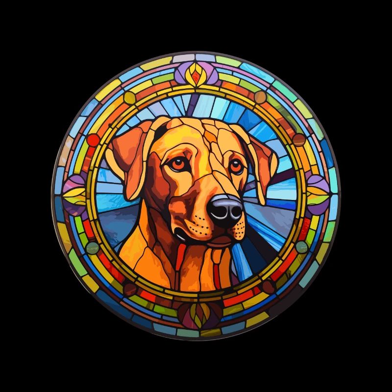 Stephens Cur chien race vitrail coloré Wate