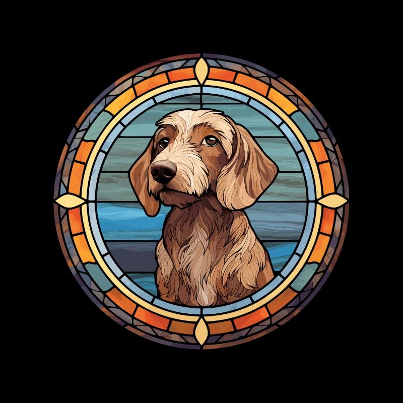 Drahthaardackel Hunderasse Buntglasfarbe