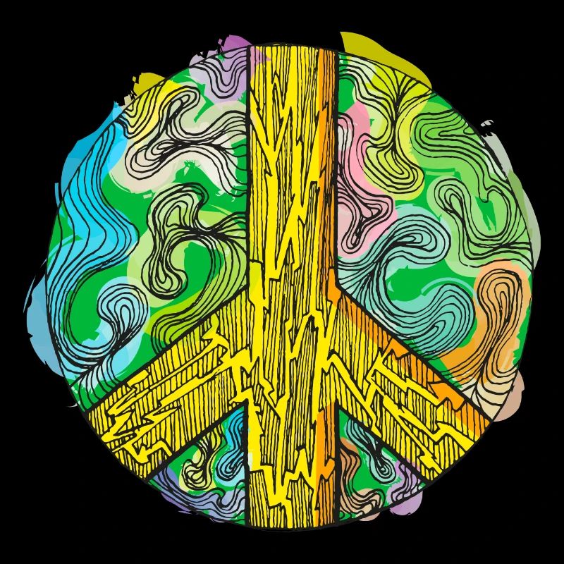 Peace - Friedenszeichen Aquarel Abstrakt