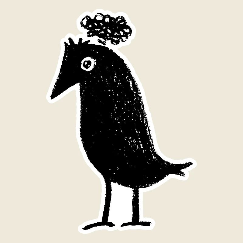 Corbeau pensif - Noir mignon