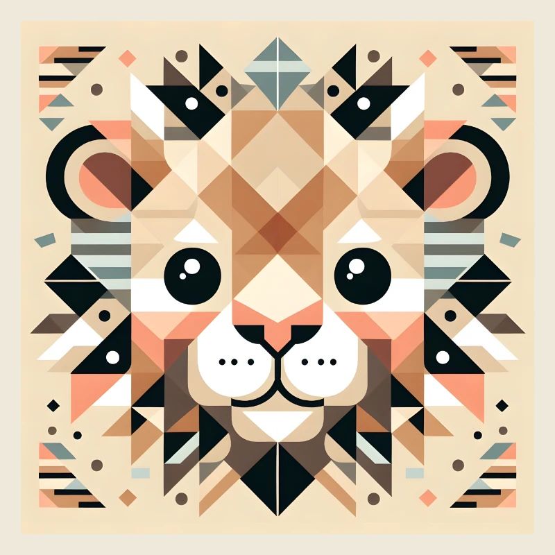 Süßes Löwenbaby geometrisch
