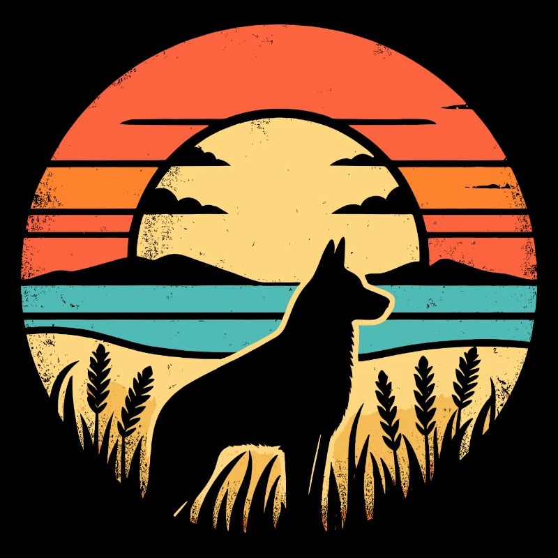 Malinois Vintage Coucher de soleil