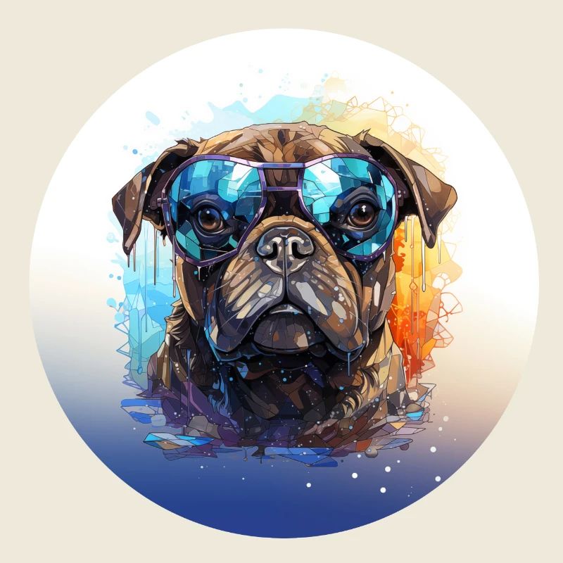 Mops mit Sonnenbrille