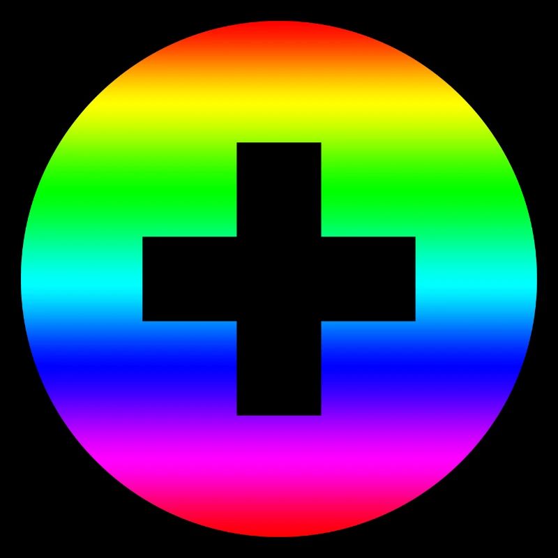 Round rainbow plus cross