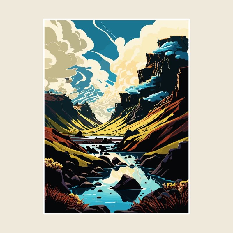 Thorsmork Islande Vintage voyage affiche Souvenir