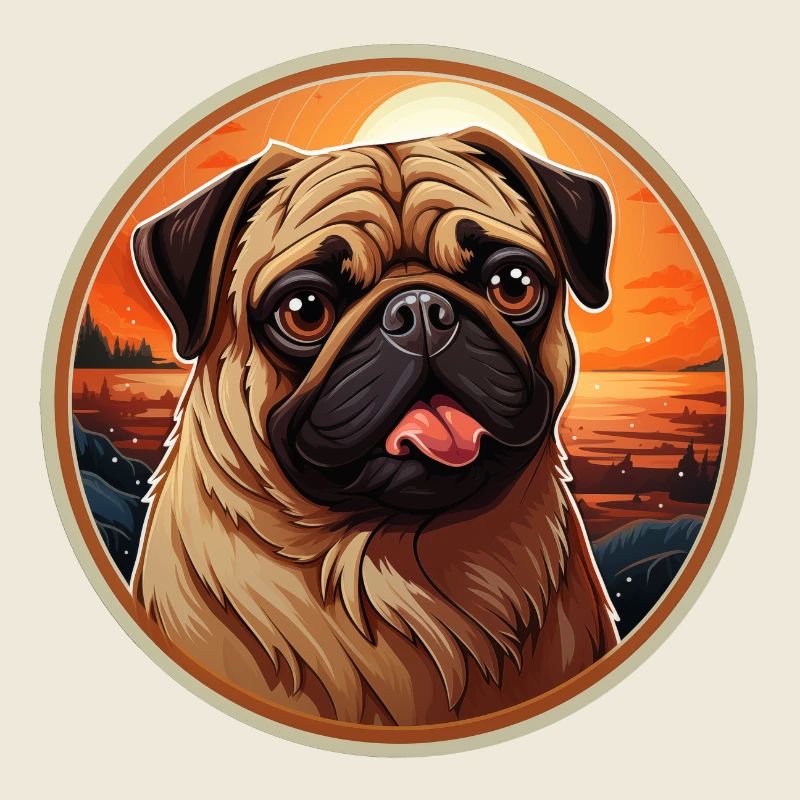 Treu blickender Mops Kopf