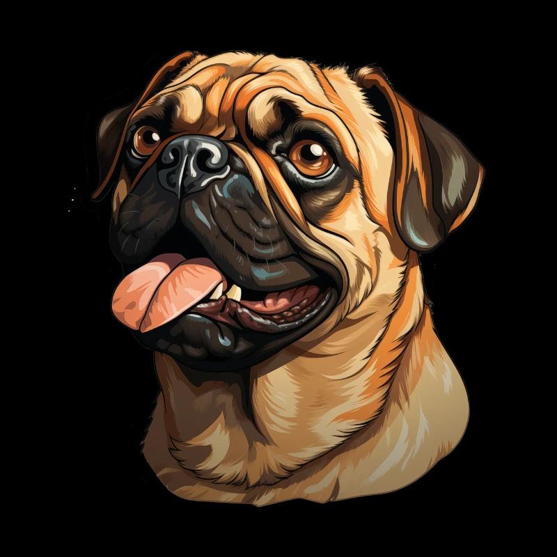 Faithful looking pug head