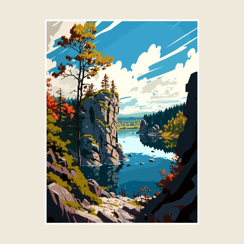 Parc national d’Ojcowski Pologne Affiche de voyage