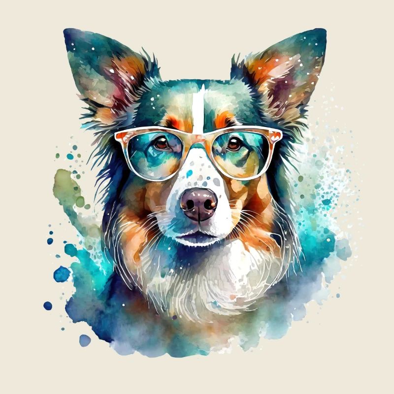 Border Collie avec des lunettes