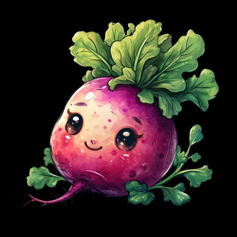 Radieschen fröhlicher Comic Stil