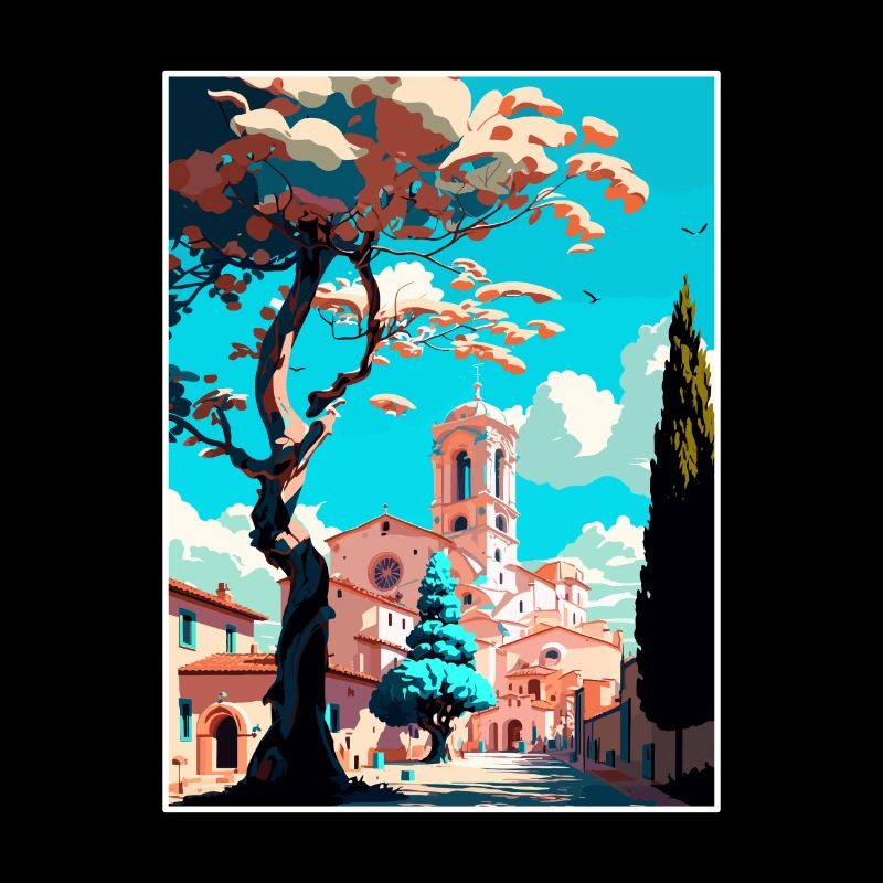 Llagostera Spanien Vintage Reiseposter Souvenir