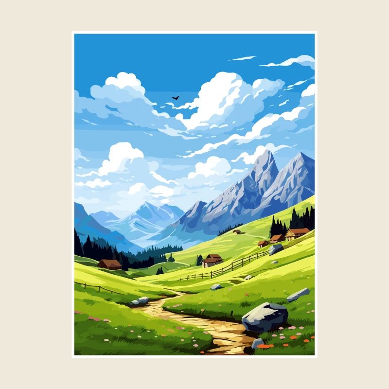 Velika Planina Slowenien Bleder See Reiseposter