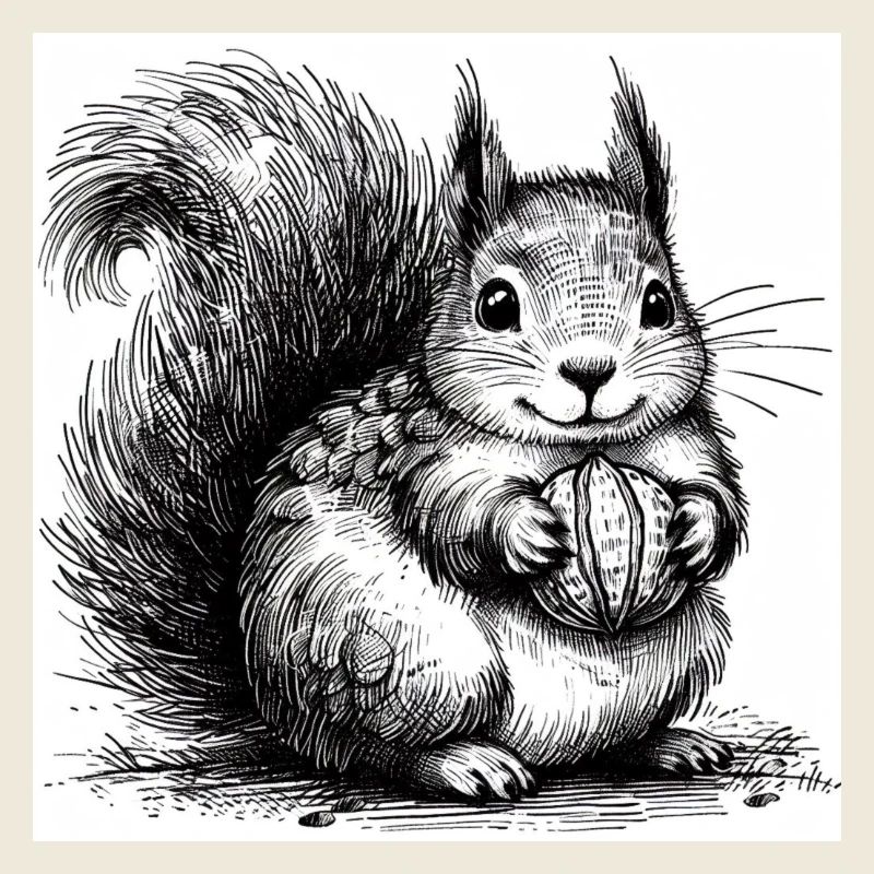 Squirrel with nut