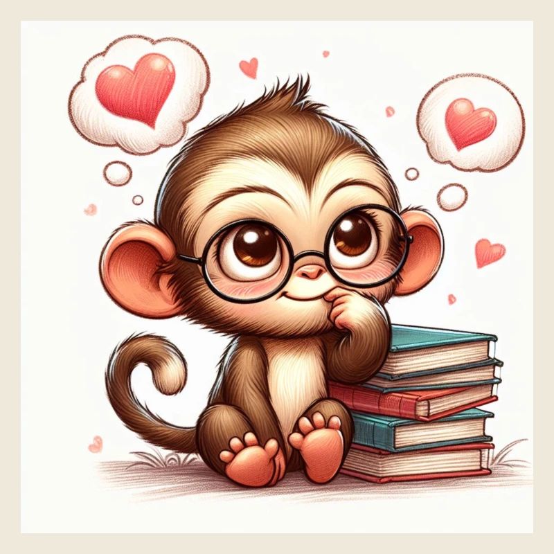 Monkey with book