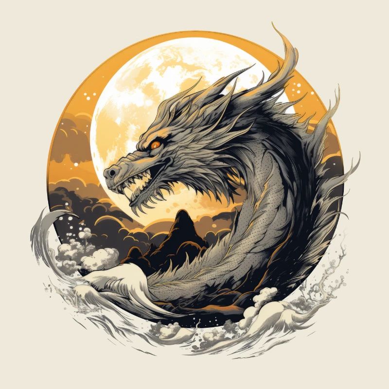 Dragon de lune dorée