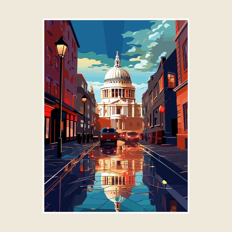St Paul S cathédrale Londres Angleterre affiche de voyage