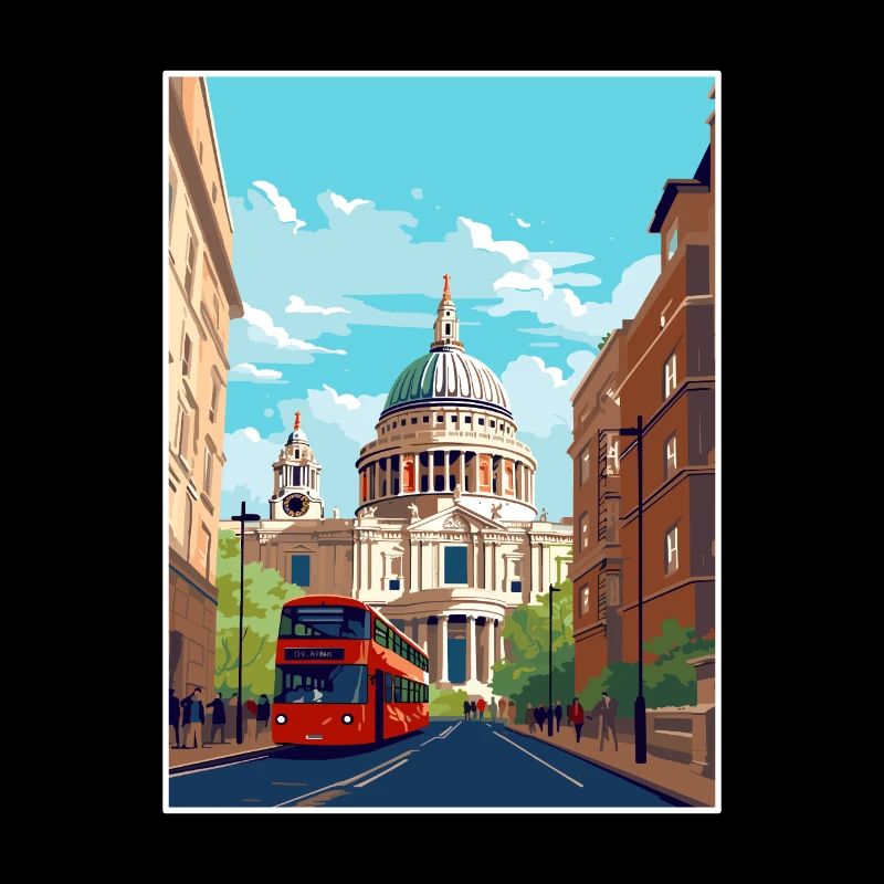 St Paul S cathédrale Londres Angleterre affiche de voyage