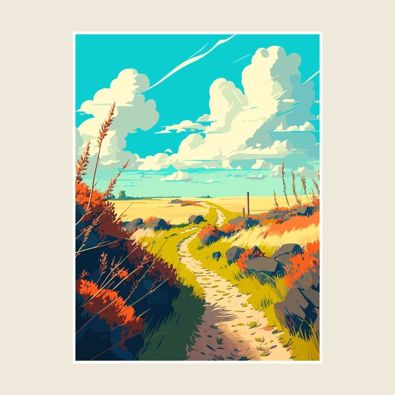 Affiche de voyage de randonnée sur le sentier national Ridgeway