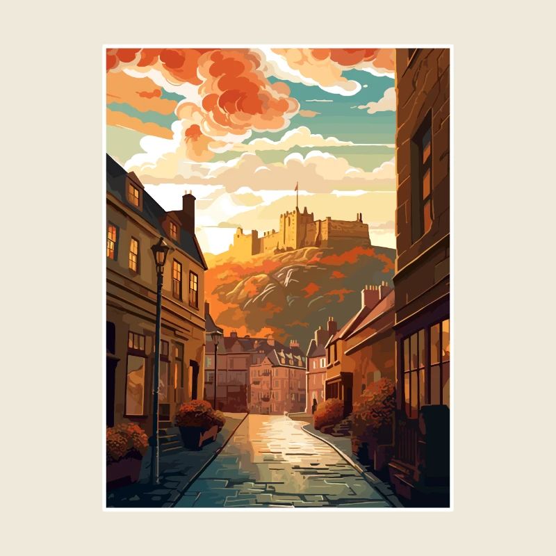 Edinburghscape Europäisches Schottland Reiseposter