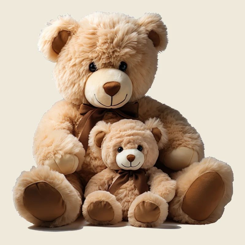 Plush Bear Mom with Plush Bear Child