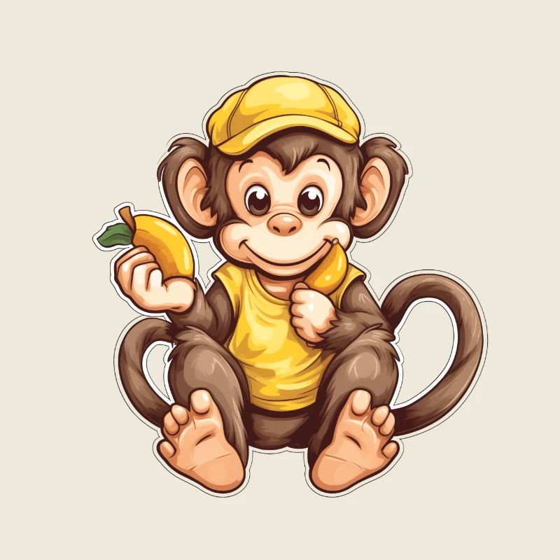 singe mignon banane Singe mignon avec banane